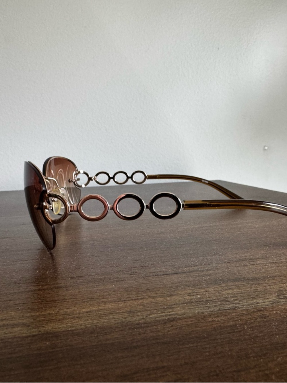 Guess Gold-Accent Rimless Sunglasses with Brown Lenses - Picture 4 of 7